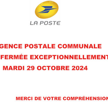 Fermeture de l’agence postale